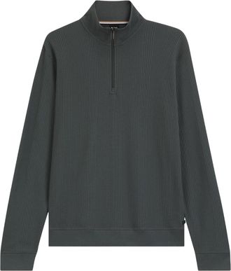HUGO BOSS Trui met kwart rits voor heren (Groen)