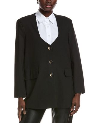 Ganni Ganni Drapey Melange Oversized Blazer