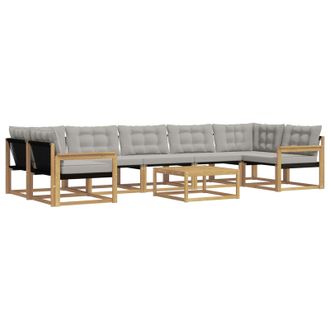 vidaXL Conjunto De Sof&aacute;s De Exterior 8 Pcs Blanco Y Gris Claro Vidaxl