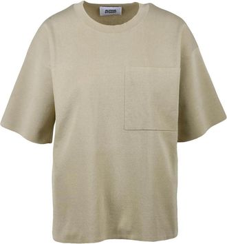 Alpha Studio Beige Cotton Nylon Crew Neck Knitwear Top