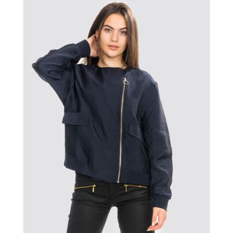 Sams&oslash;e & Sams&oslash;e Samsoe & Womens Brier Jacket in Dark Blue Viscose - Size Medium