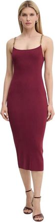 Michael Kors Midi-jurk met kettingband - Dames - Kleedjes - Rood - XS - Polyester - Kleedjes