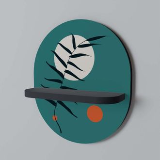 OEM Hoja Misteriosa Estante Ovalado Negro