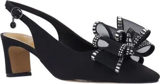J. Rene&eacute; Kalindra Crystal Bow Embellished Slingback Pump in Black at Nordstrom, Size 10.5