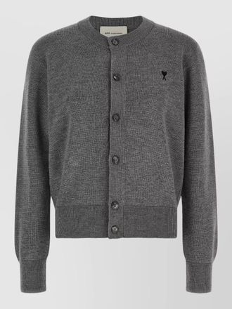 Ami wool crew neck cardigan