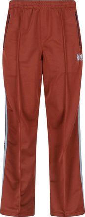 Needles Red Wide-Leg Butterfly Embroidered Track Pants