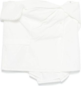 Miu Miu Poplin Top - Womens - Cotton/Linen/Flax