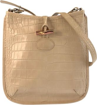 Longchamp Embossed Leather Shoulder Bag