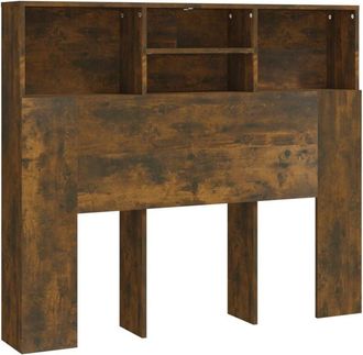 vidaXL Headboard Cabinet Smoked Oak 120x19x103.5 cm Vidaxl