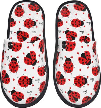 Generic Slippers Ladybugs Love Cute Print Reusable House Slippers Unisex House Shoes For Indoor Men Spa M