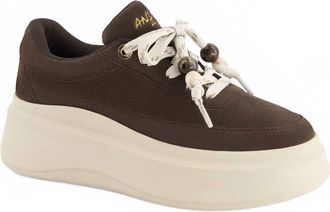 Andrea Womens Platform Sneakers In Dark Brown