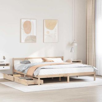vidaXL Estructura De Cama Sin Colch&oacute;n Madera Maciza De Pino 180x200 Cm Vidaxl