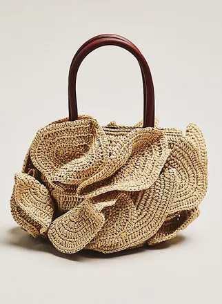 Farm Rio Raffia Floral Shoulder Bag