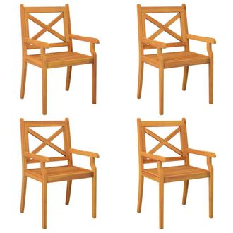 vidaXL Sillas De Comedor De Jard&iacute;n 4 Uds Madera Maciza De Acacia Vidaxl