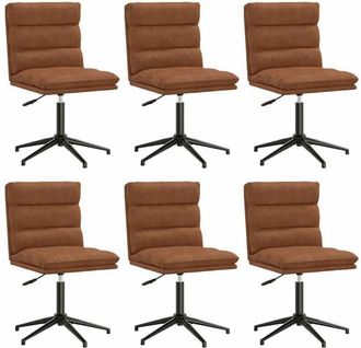 vidaXL Vidaxl - Sillas De Comedor 6 Uds Cuero Sint&eacute;tico Marr&oacute;n