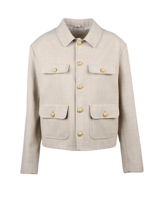 Circolo 1901 Beige Virgin Wool-Cotton Short Jacket