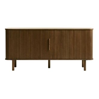 DRAWER Aparador con puertas correderas de madera estriada l160cm - madera osc