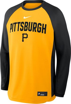 Nike Pittsburgh Pirates Authentic Collection Nike Mens Dri-FIT Pullover Crew in Yellow | 04H2031NPTB-7PG