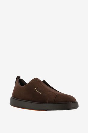 Santoni Niedrige Slip-on-Sneakers aus Wildleder