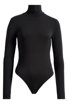 Reformation Cordelia Turtleneck Knit Bodysuit in Black at Nordstrom, Size X-Large