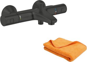 GROHE Precision Start Mezclador Termost&aacute;tico Para Ba&ntilde;o Y Ducha Negro + Microfibra - Grohe