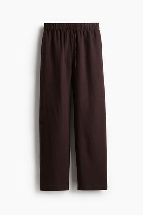 H&M Hose aus Leinenmix - Dunkelbraun
