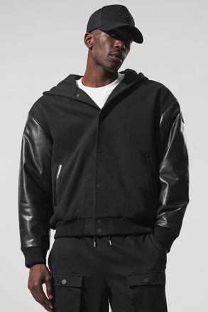 Alo | Select Hooded Bomber Jacket in Black, Size: Medium