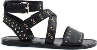 Guess Platte sandalen - Dames - Sandalen - Zwart - 36 EU - Leer - Schoenen