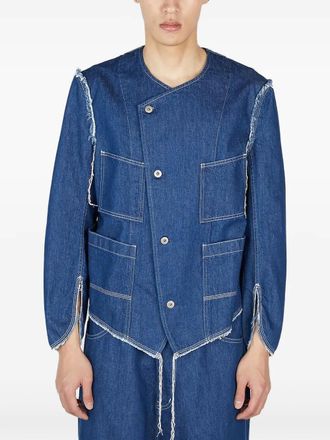 Sulvam Giacca denim asimmetrica - Blu