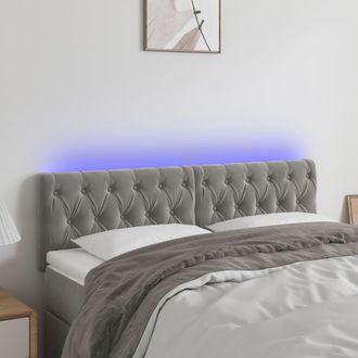 vidaXL Cabecero Con Led De Terciopelo Gris Claro 160x7x78/88 Cm Vidaxl
