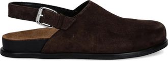 Vagabond Effie buckle-fastening slingback mules - women - Calf Suede/Calf Suede/Cotton/Thermoplastic Polyurethane (TPU) - 36 - Brown