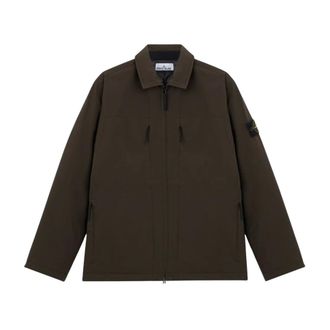 Stone Island Soft Shell R_E.Dye Padded Coach Jacket - Heren - Jassen - Bruin - Maat: M Poliester