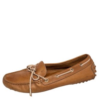 Tod's Tods Brown Leather Bow Slip On Loafers