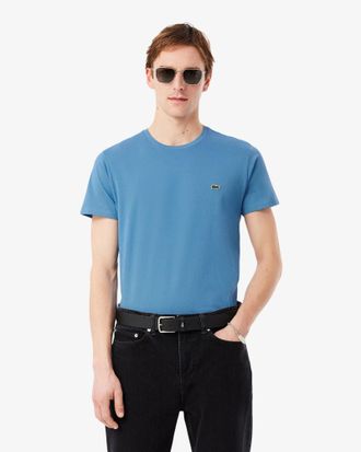 Lacoste Mens Crew Neck T-Shirt in Blue Cotton - Size X-Large