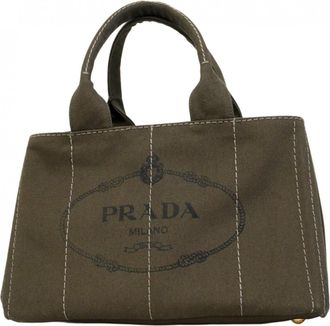 Prada Green Canvas Tote Bag (Pre-Owned)