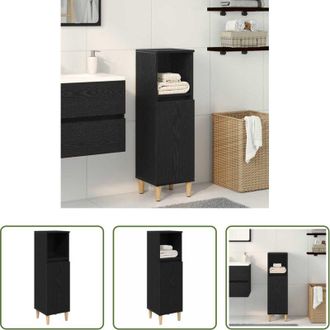 vidaXL vidaXL Armadio da bagno - Mobiletto da Bagno con lo scaffale Rovere Nero 30 x 30 x 100 cm