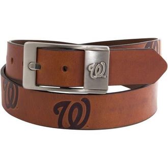 Eagles Wings Washington Nationals Brandish Leather Belt in Brown at Nordstrom, Size 42