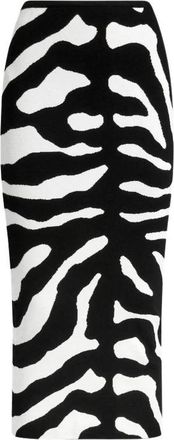 Moschino Printed stretch skirt - Dames - Midirokken - Zwart - S - Polyester - Rokken