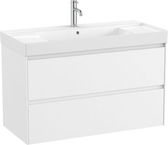 Roca Roca - Pack Unik Mueble Base De 2 Cajones + Lavabo Ona Color: Blanco Mate