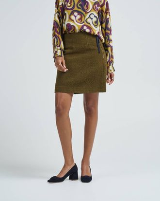 Odeeh Texture Mini Skirt In Military Green