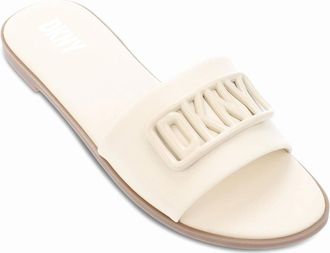 DKNY Womens Wylie Flat Sliders - White - Size: 6.5