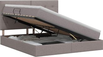 vidaXL Cama Con Almacenamiento Y Colch&oacute;n Topo 140 X 200 Cm Tela Vidaxl