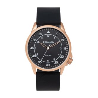 Columbia Unisex Viewmont lederen sporthorloge voor volwassenen (Roze/Zwart)