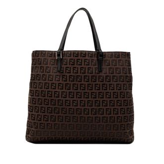 Fendi Pre-owned Womens Zucchino Canvas Tote - Dark Brown Textile - One Size