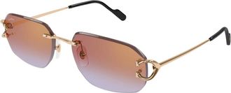 Cartier D&eacute;cor C Zonnebril - unisex - Accessoires - Geel - Maat: 58 MM