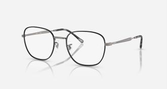 Ray-Ban Mens Rx6534 Metal Eyeglass Prescription Frames In Matte Matte Black On Matte Grey