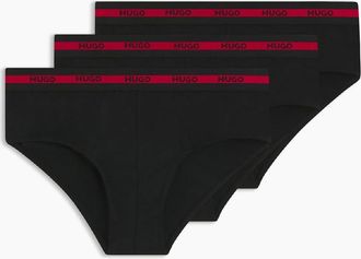 HUGO BOSS Womens 3 Pack of Logo Hip Briefs - Black - Size: 2XL