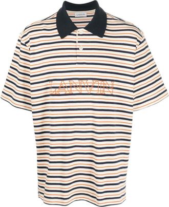 Lanvin Polo shirt met geborduurd logo en strepen