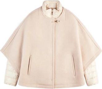 Fay 3-in-1 Dubbelzijdige Cape van Wol en Kasjmier - Dames - Ponchos - Beige - M - Wol - Jassen