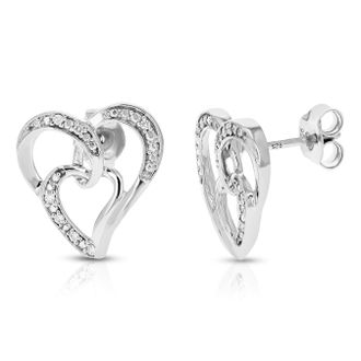 Vir Jewels 1/16 cttw Lab Grown Diamond Dangle Earrings in Sterling Silver With Push Backs For Women